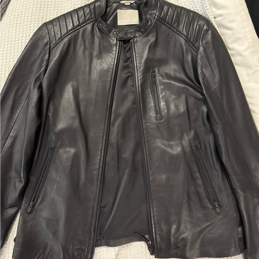 Soia & Kyo Men’s Black Leather Jacket